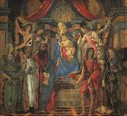BOTTICELLI, Sandro, San Barnaba Altarpiece (Madonna Enthroned with Saints) gfj